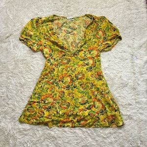 Urban Outfitters large printed floral tropical mini dress